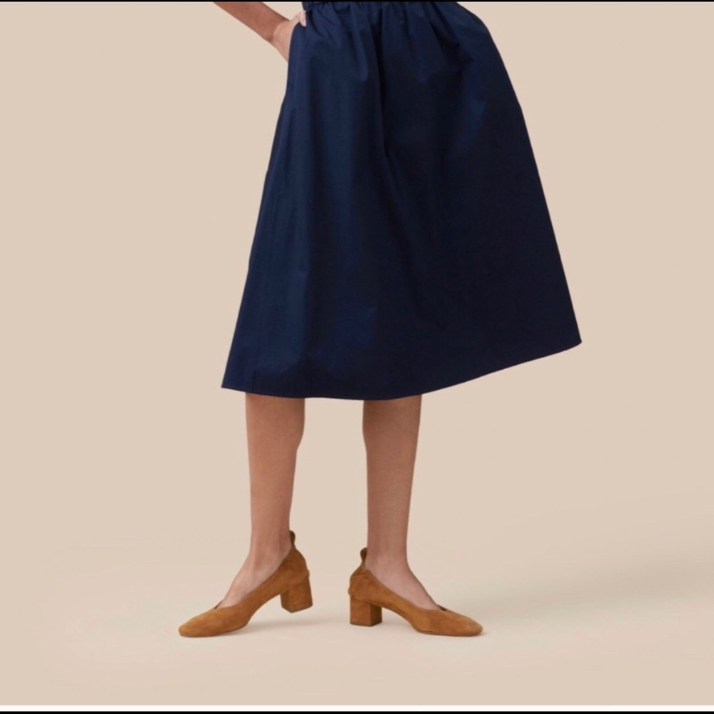 Everlane day heel cognac suede size 7